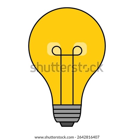 Bulb Icon With Fill Color, Light Bulb Icon with yellow fil color, Idea Generating bulb concept vector illustration in EPS-10 format 
