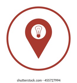 Bulb icon. Flat design.