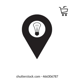 Bulb icon. Flat design.