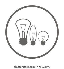 Bulb  icon. Flat design.