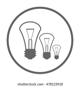 Bulb  icon. Flat design.