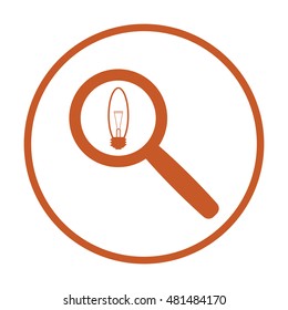 Bulb icon. Flat design.