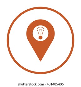 Bulb icon. Flat design.