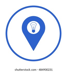 Bulb icon. Flat design.