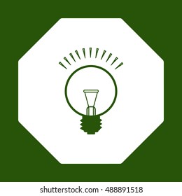 Bulb  icon. Flat design.