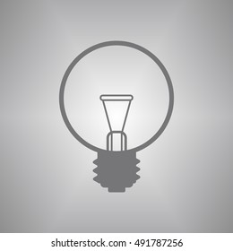 Bulb  icon. Flat design.