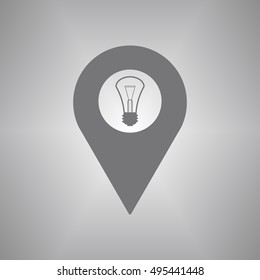 Bulb icon. Flat design.