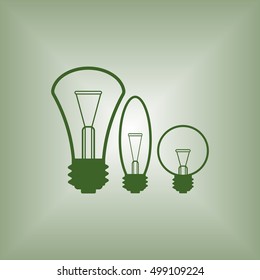 Bulb  icon. Flat design.