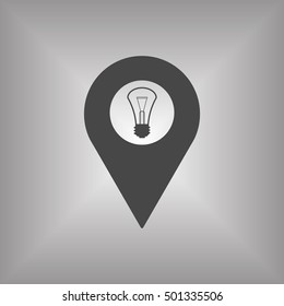 Bulb icon. Flat design.