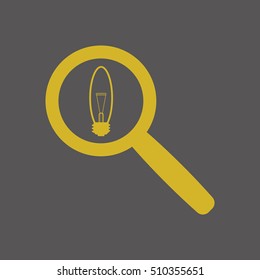 Bulb icon. Flat design.