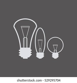 Bulb  icon. Flat design.