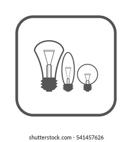 Bulb  icon. Flat design.