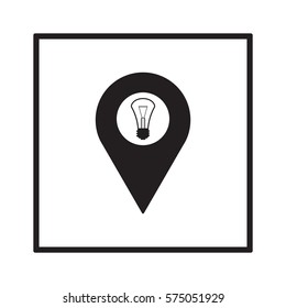 Bulb icon. Flat design.