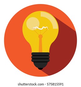Bulb icon in flat design