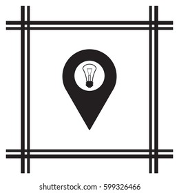 Bulb icon. Flat design.