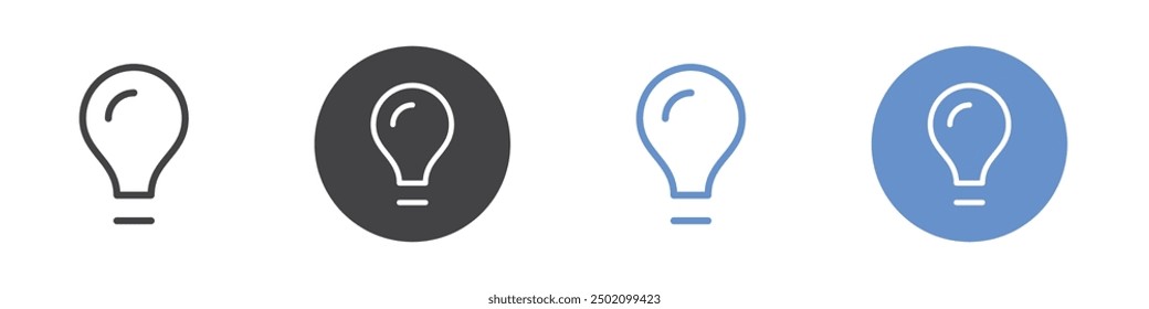 Bulb icon Flat illustration vector with thin stroke