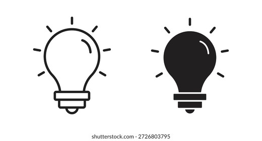 Icono de la bombilla icono plano simple. Versión Liner - Vector de stock.