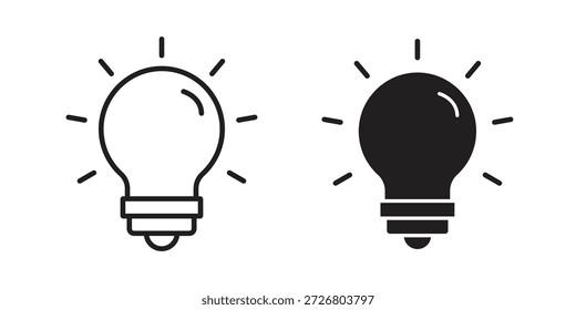 Icono de la bombilla icono plano simple. Versión Liner - Vector de stock.