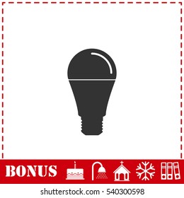 Bulb icon flat. Simple vector symbol and bonus icon