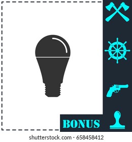 Bulb icon flat. Simple vector symbol and bonus icon