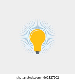 Bulb the icon flat stock vector illustration