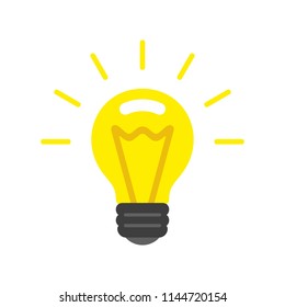 Bulb icon. flat style. isolated on white background