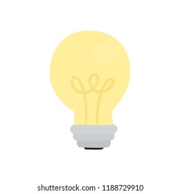 bulb icon in flat style isolated vector illustration on white transparent background