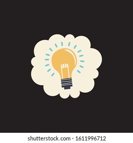 bulb icon in flat style isolated vector illustration on white transparent background
