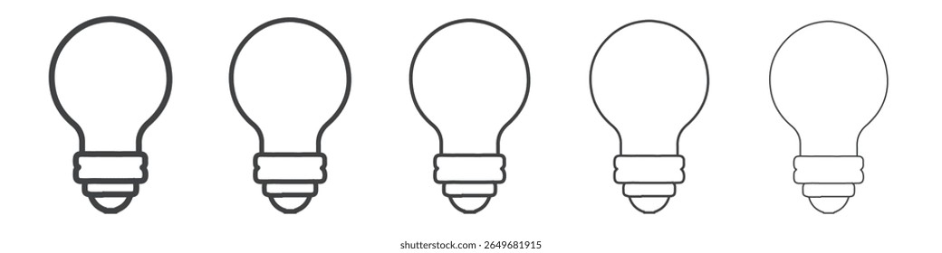 bulb icon flat thin illustration symbol