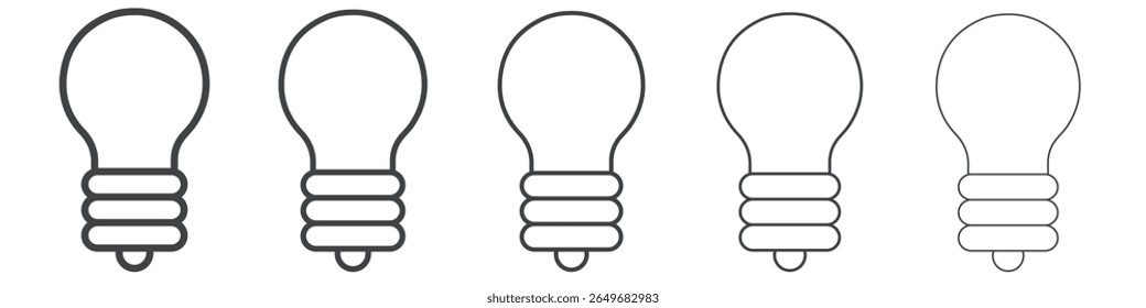 bulb icon flat thin illustration symbol
