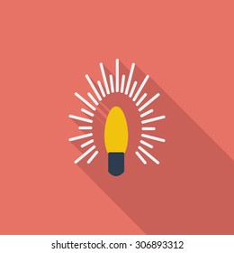 Bulb icon. Flat vector related icon with long shadow for web and mobile applications. It can be used as - logo, pictogram, icon, infographic element. Vector Illustration.