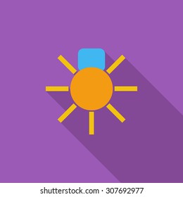 Bulb icon. Flat vector related icon with long shadow for web and mobile applications. It can be used as - logo, pictogram, icon, infographic element. Vector Illustration.