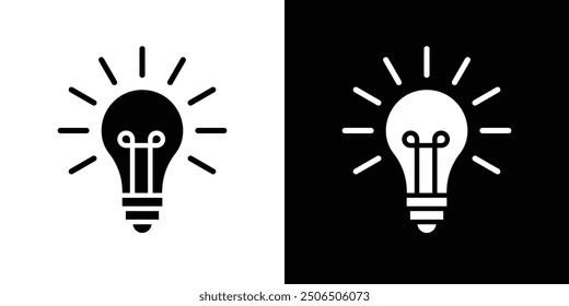 Bulb icon Flat vector set outline