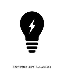 bulb icon of glyph style design vector template 