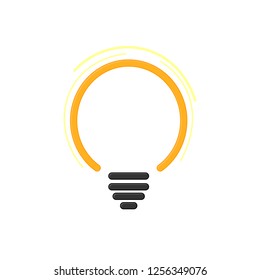 Bulb icon, graphic design template, outline sign, vector illustration