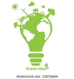 bulb icon green concept