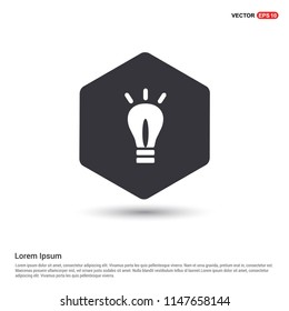 bulb icon Hexa White Background icon template - Free vector icon