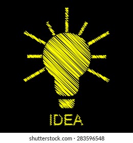 Bulb icon with idea concept