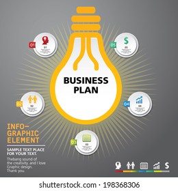 BULB ICON WITH IDEA CONCEPT. INFO GRAPHIC info-graphics for presentations. can be used for business, marketing templates and graphics 