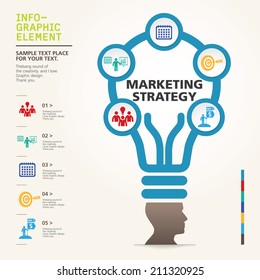BULB ICON WITH IDEA CONCEPT. INFO GRAPHIC for business, marketing, creative, web design  and graphics 