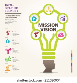 BULB ICON WITH IDEA CONCEPT. INFO GRAPHIC for business, marketing, creative, web design  and graphics 