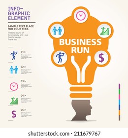 BULB ICON WITH IDEA CONCEPT. INFO GRAPHIC for business, marketing, creative, web design and graphics