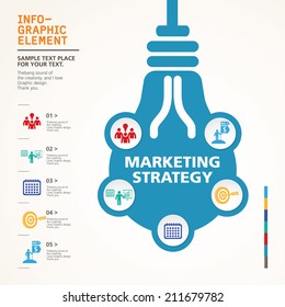 BULB ICON WITH IDEA CONCEPT. INFO GRAPHIC for business, marketing, creative, web design and graphics