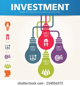 BULB ICON WITH IDEA CONCEPT. INFO GRAPHIC for business, marketing, creative, web design and graphics