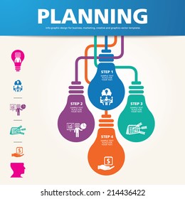 BULB ICON WITH IDEA CONCEPT. INFO GRAPHIC for business, marketing, creative, web design and graphics