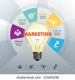 ICONO DE BULBO CON CONCEPTO DE IDEA. INFO GRAPHIC para negocios, marketing, creatividad, Diseño web y gráficos