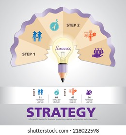 BULB ICON WITH IDEA CONCEPT. INFO GRAPHIC for business, marketing, creative, web design and graphics