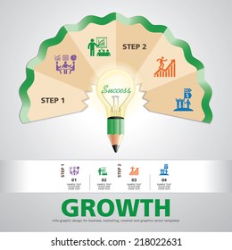 BULB ICON WITH IDEA CONCEPT. INFO GRAPHIC for business, marketing, creative, web design and graphics