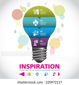 BULB ICON WITH IDEA CONCEPT. INFO GRAPHIC for business, marketing, creative, web design and graphics