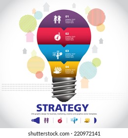 BULB ICON WITH IDEA CONCEPT. INFO GRAPHIC for business, marketing, creative, web design and graphics